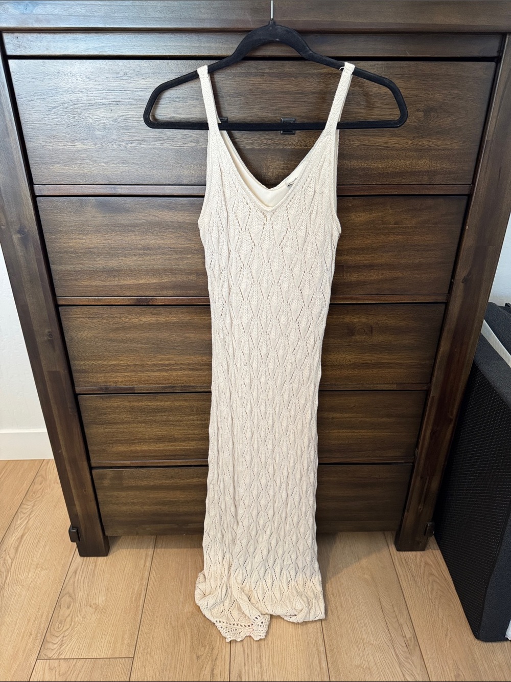 Cream Cable Knit Maxi Slip Dress